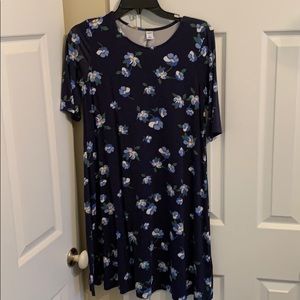 Old Navy blue floral dress 3/4 sleeve size small